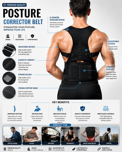 Velvora Adjustable Back Posture Corrector Belt